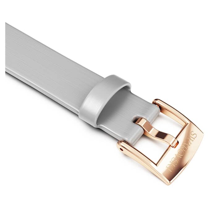 Watch Strap 12 Mm (0.47″) Width, Leather, Silver Tone, Rose Gold-Tone Finish Watch Strap 12 Mm (0.47″) Width, Leather, Silver Tone, Rose Gold-Tone Finish
