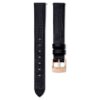 Watch Strap 13 Mm (0.51″) Width, Leather, Black, Rose Gold-Tone Finish Watch Strap 13 Mm (0.51″) Width, Leather, Black, Rose Gold-Tone Finish
