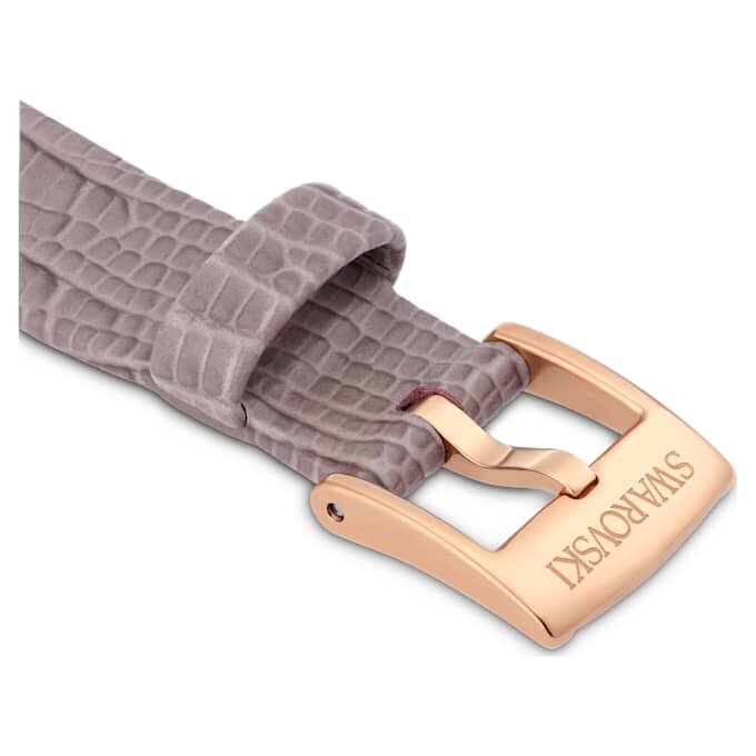 Watch Strap 13 Mm (0.51″) Width, Leather, Gray, Rose Gold-Tone Finish Watch Strap 13 Mm (0.51″) Width, Leather, Gray, Rose Gold-Tone Finish