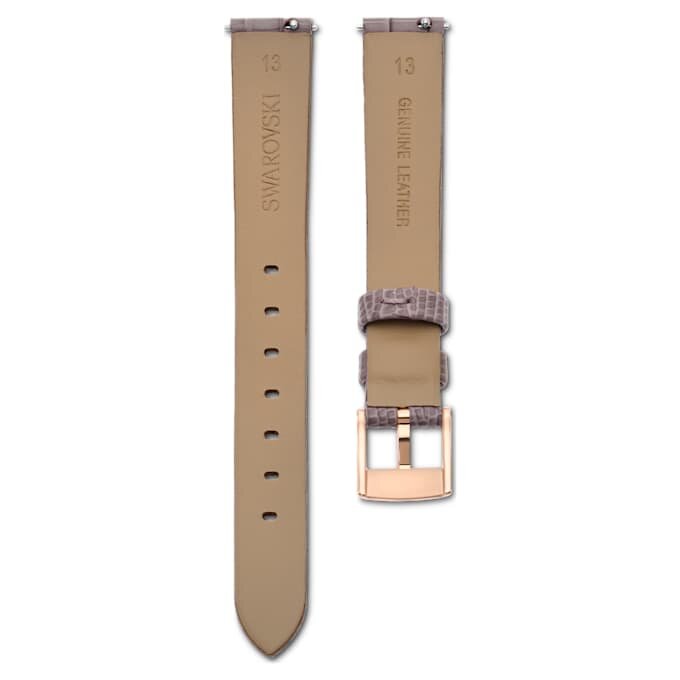 Watch Strap 13 Mm (0.51″) Width, Leather, Gray, Rose Gold-Tone Finish Watch Strap 13 Mm (0.51″) Width, Leather, Gray, Rose Gold-Tone Finish