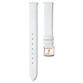 Watch Strap 14 Mm (0.55″) Width, Leather, White, Rose Gold-Tone Finish Watch Strap 14 Mm (0.55″) Width, Leather, White, Rose Gold-Tone Finish
