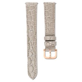 Watch Strap 16 Mm (0.63″) Width, Leather with Stitching, Beige, Rose Gold-Tone Finish Watch Strap 16 Mm (0.63″) Width, Leather with Stitching, Beige, Rose Gold-Tone Finish