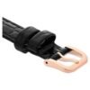Watch Strap 16 Mm (0.63″) Width, Leather with Stitching, Black, Rose Gold-Tone Finish Watch Strap 16 Mm (0.63″) Width, Leather with Stitching, Black, Rose Gold-Tone Finish