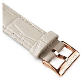 Watch Strap 16 Mm (0.63″) Width, Leather with Stitching, Gray, Rose Gold-Tone Finish Watch Strap 16 Mm (0.63″) Width, Leather with Stitching, Gray, Rose Gold-Tone Finish