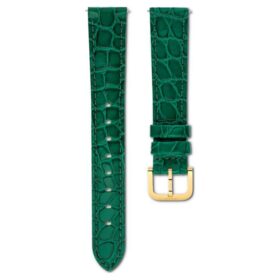 Watch Strap 16 Mm (0.63″) Width, Leather with Stitching, Green, Gold-Tone Finish Watch Strap 16 Mm (0.63″) Width, Leather with Stitching, Green, Gold-Tone Finish