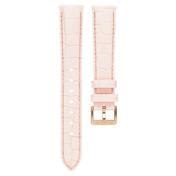 Watch Strap 16 Mm (0.63″) Width, Leather with Stitching, Pink, Rose Gold-Tone Finish Watch Strap 16 Mm (0.63″) Width, Leather with Stitching, Pink, Rose Gold-Tone Finish