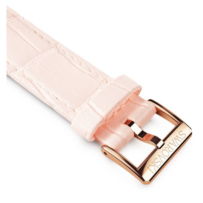 Watch Strap 16 Mm (0.63″) Width, Leather with Stitching, Pink, Rose Gold-Tone Finish Watch Strap 16 Mm (0.63″) Width, Leather with Stitching, Pink, Rose Gold-Tone Finish
