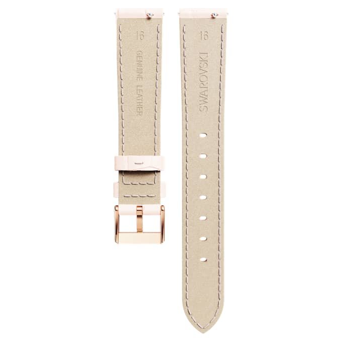 Watch Strap 16 Mm (0.63″) Width, Leather with Stitching, Pink, Rose Gold-Tone Finish Watch Strap 16 Mm (0.63″) Width, Leather with Stitching, Pink, Rose Gold-Tone Finish